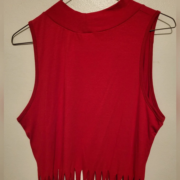Bling Bling Women's Fringe Tank Top - RED (Size 2XL) - Picture 4 of 9